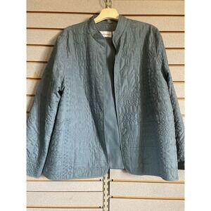 Alfred Dunner teal quilted jacket size 14